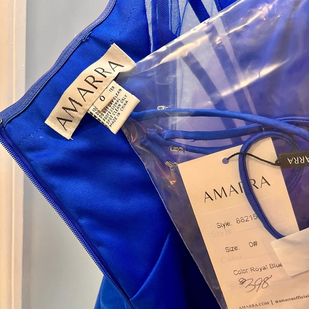 Elegant Blue Amarra Strapless Gown, with optional straps - Picture 7 of 7